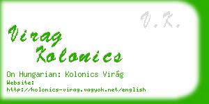 virag kolonics business card