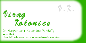 virag kolonics business card